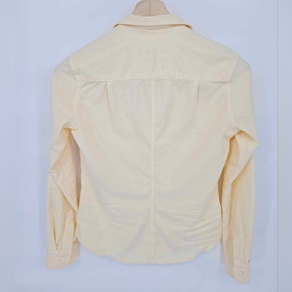 Frank Eileen Barry Shirt Solid yellow button long sleeve cotton size XS - Picture 4 of 13